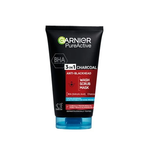 GARNIER PURE ACTIVE BHA CHARCOAL SCRUB MASK	150 ML